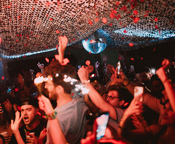 fête et boule disco à la cabane des amis